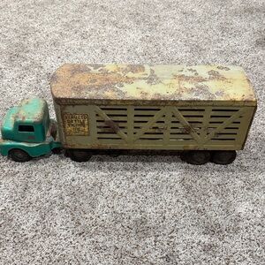Vintage Green and Brown Toy Truck